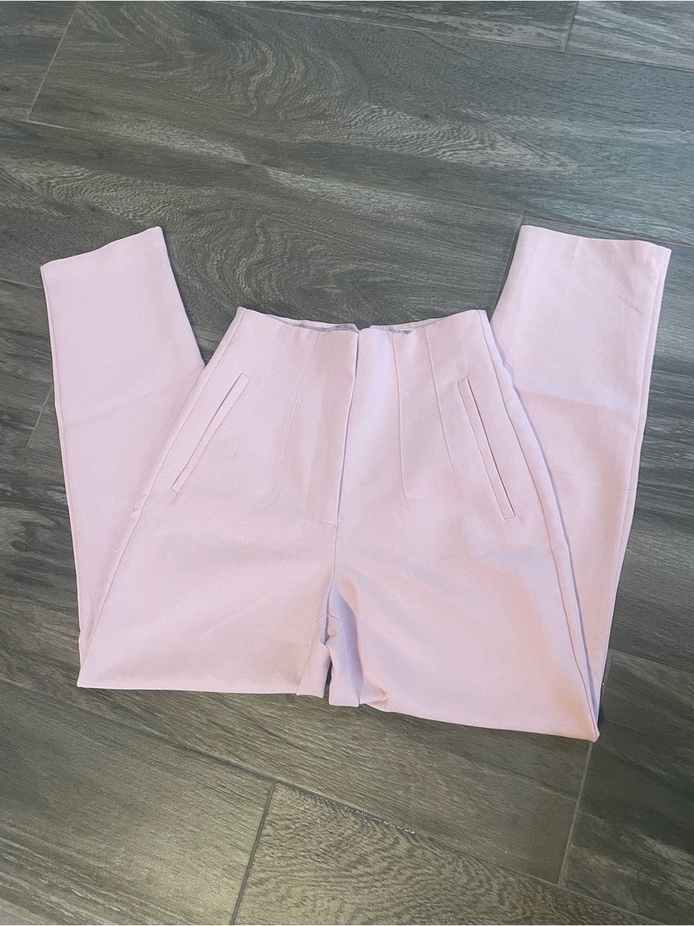 Zara Light Pink High-Waist Skinny Trousers